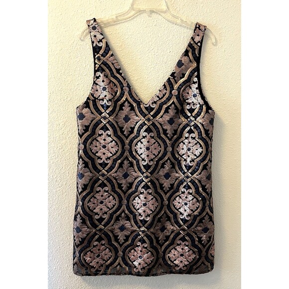 Show Me Your MuMu Dress Womens Medium Double Dipper Sequin Mini Holiday  Cocktail - magambanetwork.com